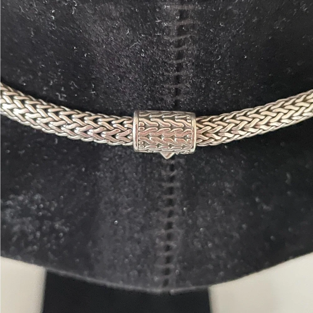 John Hardy 22K yellow gold& 925 Sterling S w Hammered 2 Tone Necklace - Picture 3 of 6